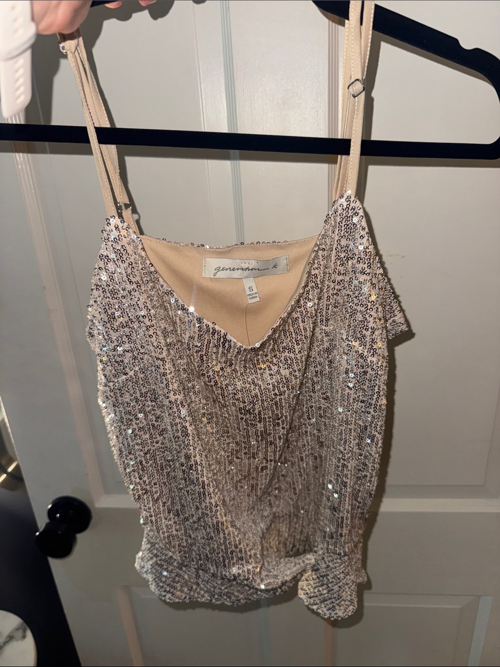 GENERATION Y Sequin Spaghetti Strap Cami - Iridescent Pink